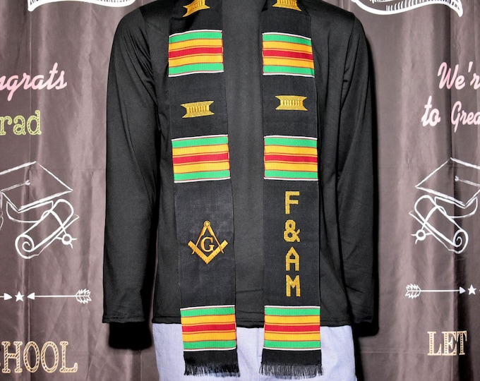 Mason F&AM  Kente Stoles. Traditional Black Kente