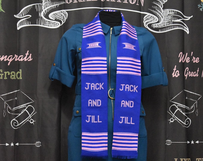 Jack and Jill Blue  Kente Cloth Stoles