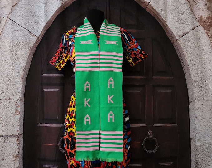 ALPHA KAPPA ALPHA Green Kente Stoles