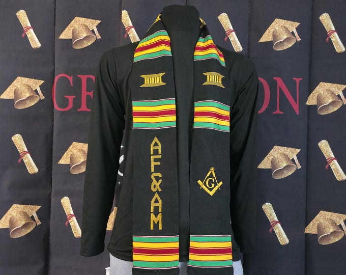 Mason AF&AM  Kente Stoles. Traditional Black Kente