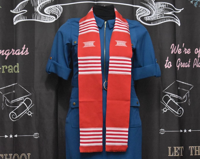 Custom Red and White Kente Stoles