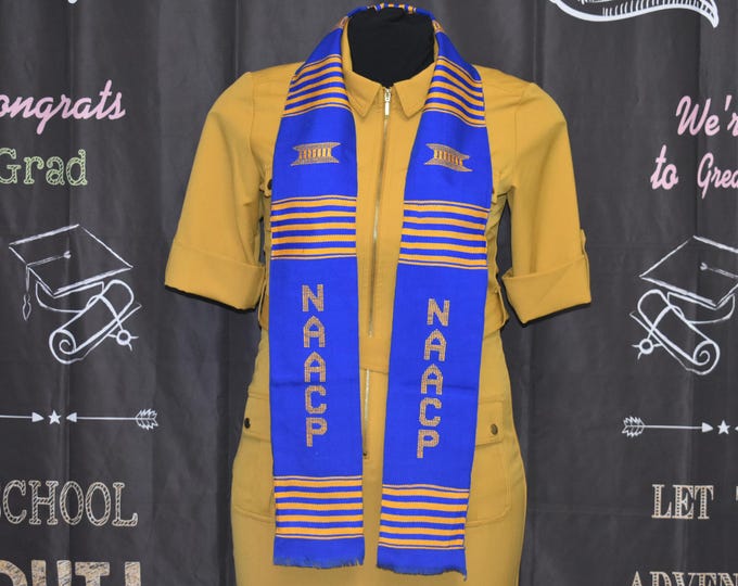 NAACP Royal Blue and Gold  Kente Stoles