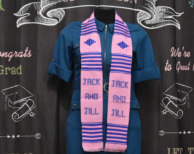 Jack and Jill Pink and Blue Kente Cloth Stoles