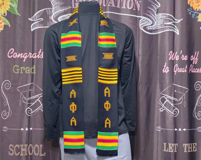 Alpha Phi Alpha Black African Colors Kente Stoles
