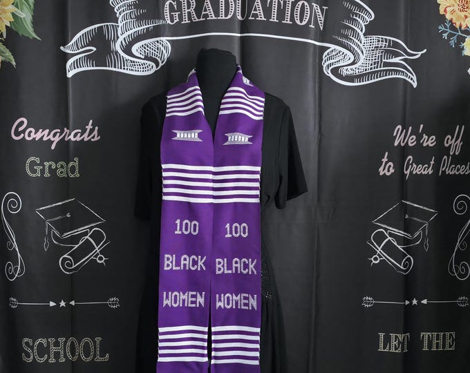 100 Black Women Kente Stoles-PURPLE