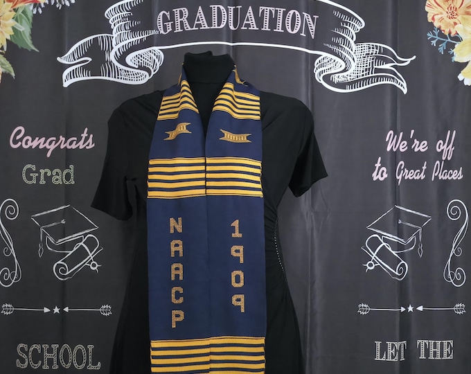 NAACP 1909 Navy Blue Kente Stoles