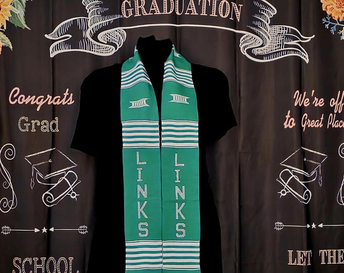 LINKS Green Kente Cloth Stoles