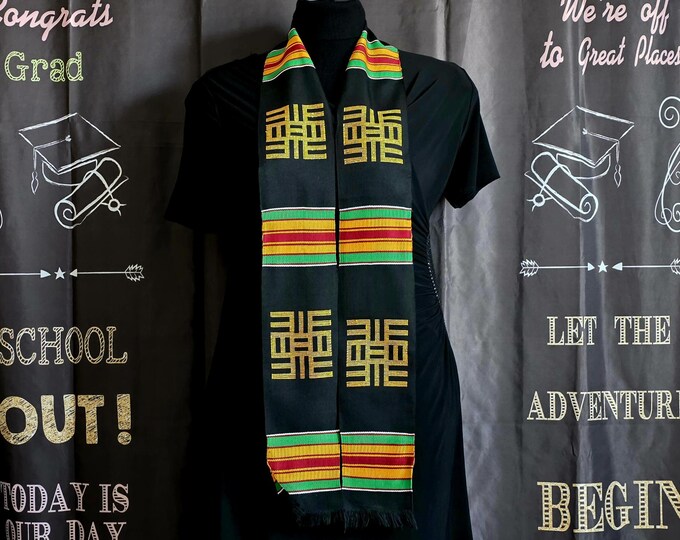 Knowledge Heritage Black Kente Stole
