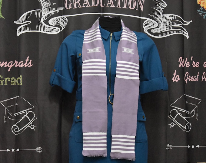 Blank Lavender and White Kente Stoles