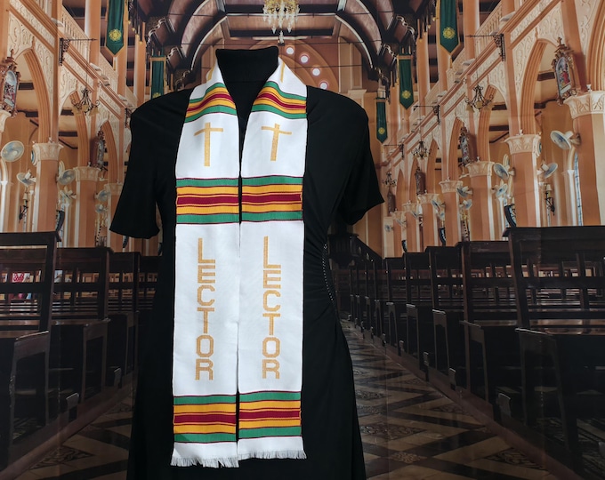 LECTOR  White Kente Stoles