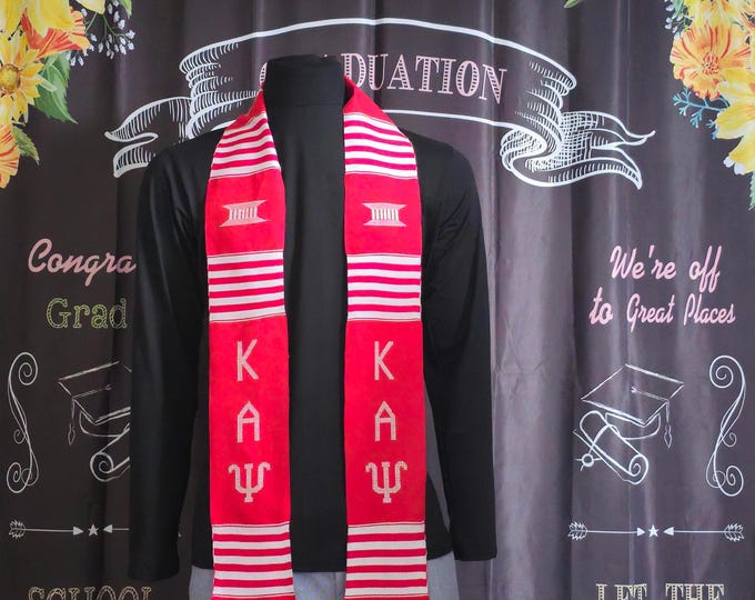 Kappa Alpha Psi Red and White Kente Stoles