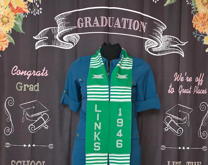 LINKS 1946 Green Kente Cloth Stoles