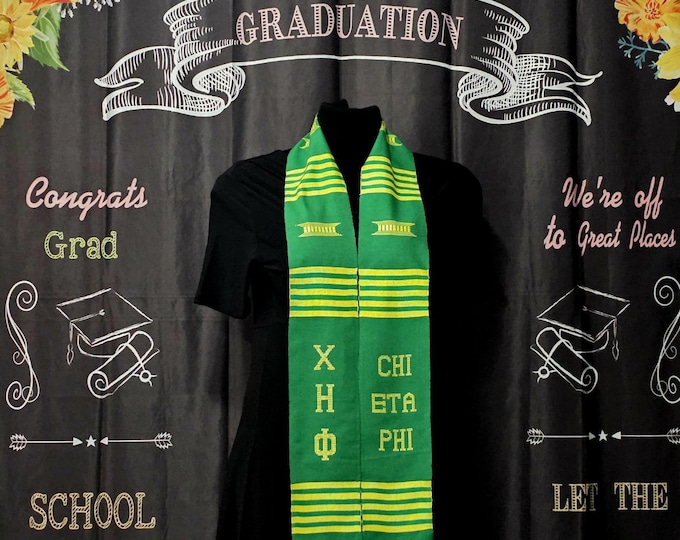 Chi Eta Phi and ΧΗΦ Sorority Stoles. Pea Green & Lemon Yellow.