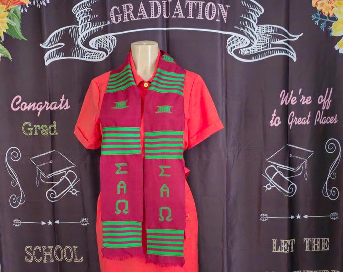 Sigma Alpha Omega Green Kente Stole