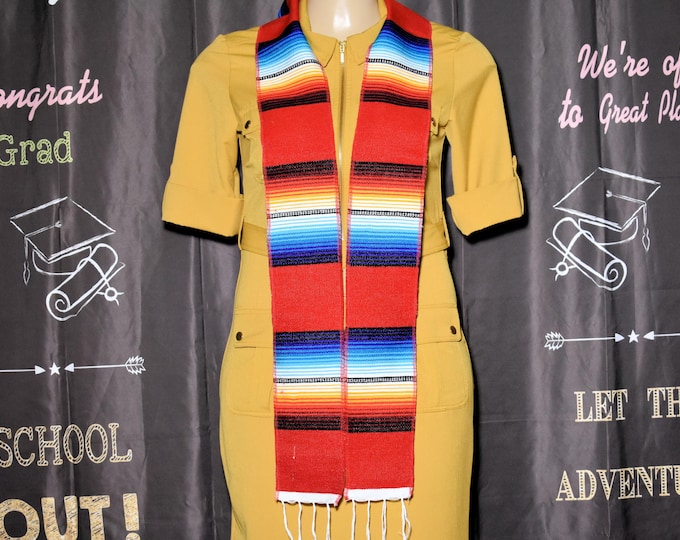 Serape Graduation Red Scarf