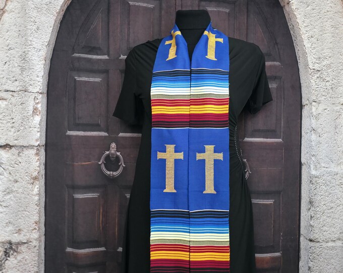 CROSS Multicultural Blue Kente Stoles