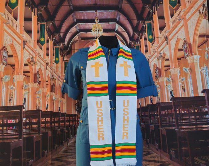 USHER  White Kente Stoles