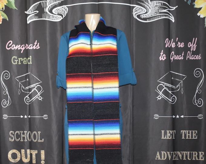 Serape Graduation Black Scarf
