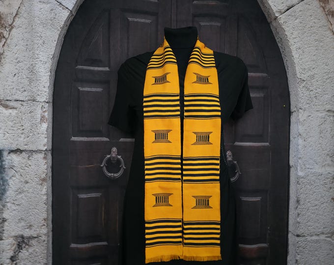 Heritage Gold and Black Kente Stoles
