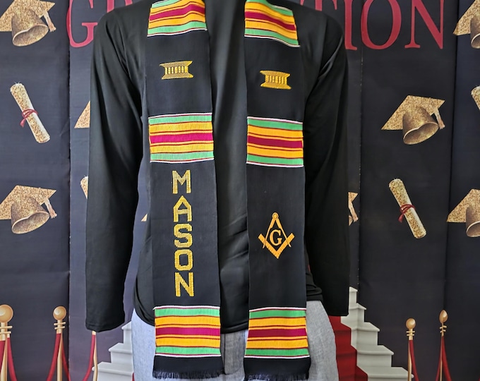 Masons Kente Stoles. Traditional Black Kente
