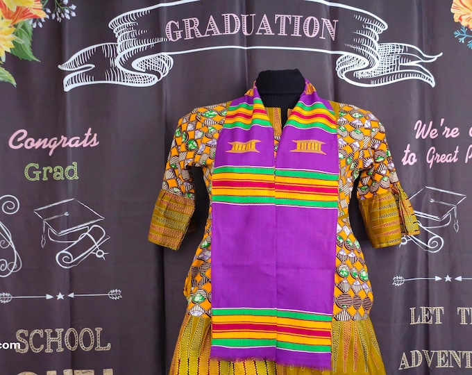 Custom Traditional Purple Kente Stoles