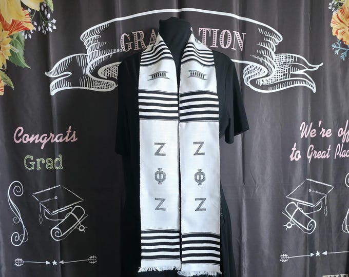 Zeta Phi Zeta Kente Stoles-White