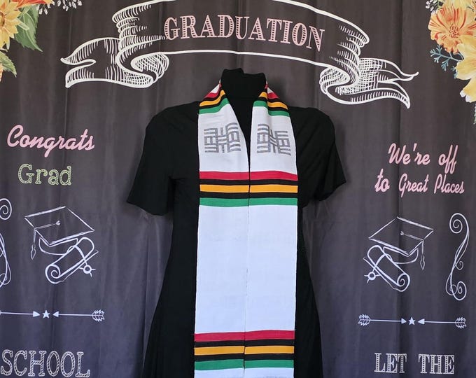White  Kente Stoles- Knowledge Symbol