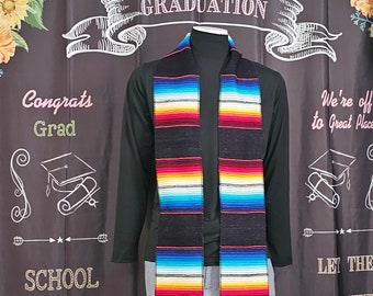 Serape Graduation Black Scarf