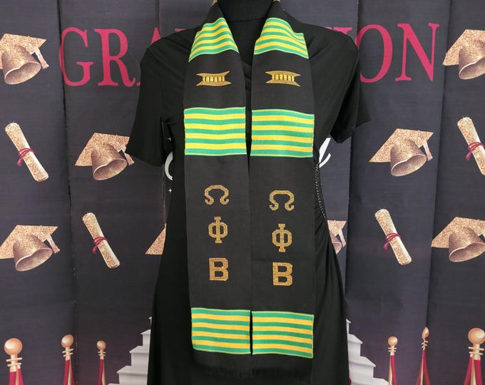 Omega Phi Beta Kente Stoles-Black