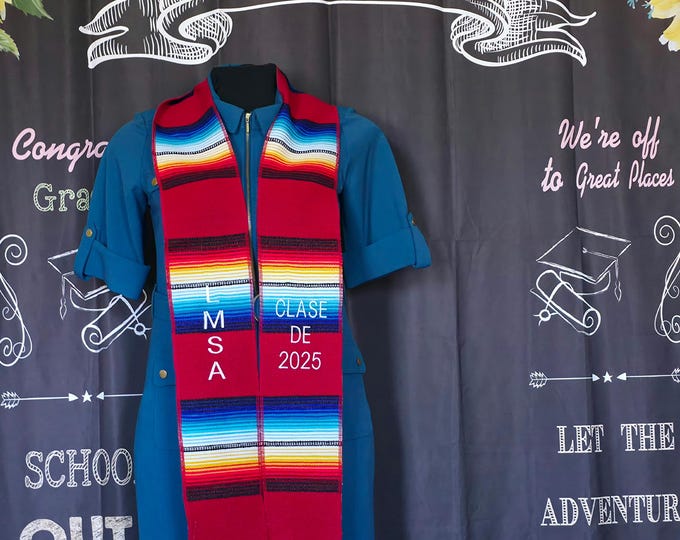 Serape LMSA Class of 2026 Graduation Red Scarf