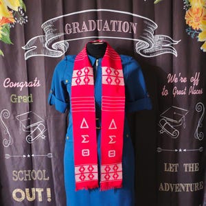 Delta Sigma Theta New Design Red Kente Stoles