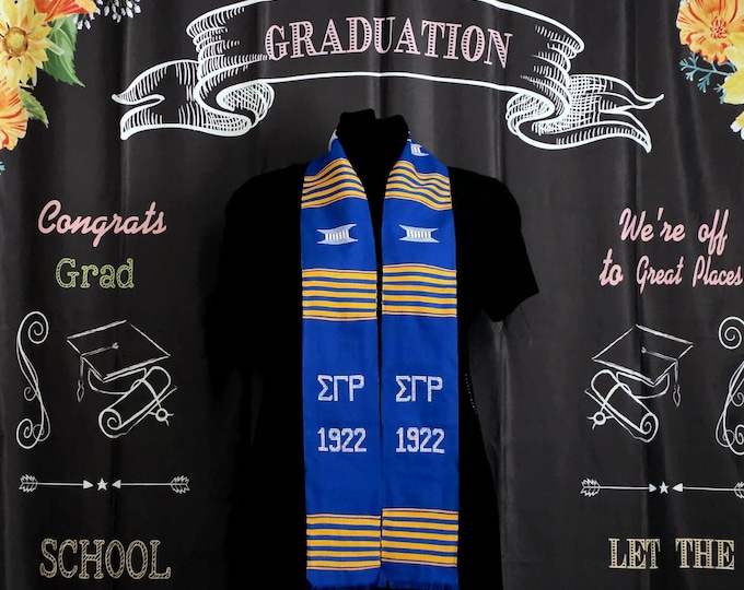 Sigma Gamma Rho  ΣΓΡ 1922 Graduation Blue Kente Stoles