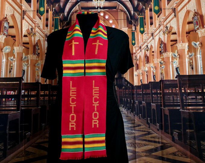 LECTOR  Red Kente Stoles