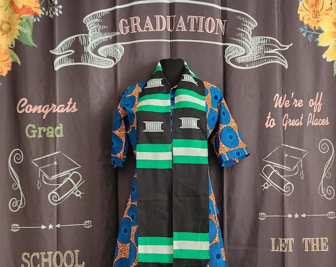 Custom Design Nigerian Black  Kente Stoles
