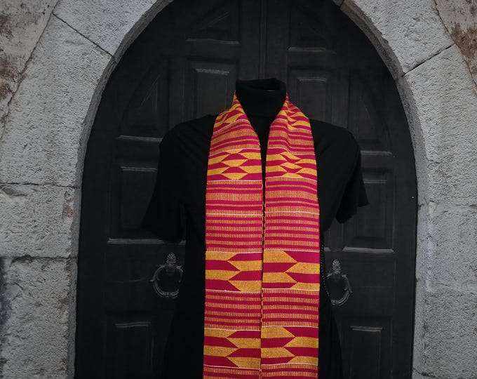 Double Weave Red and Gold  Kente Stoles