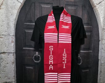 Sigma 1931  Red andWhite Kente Stoles