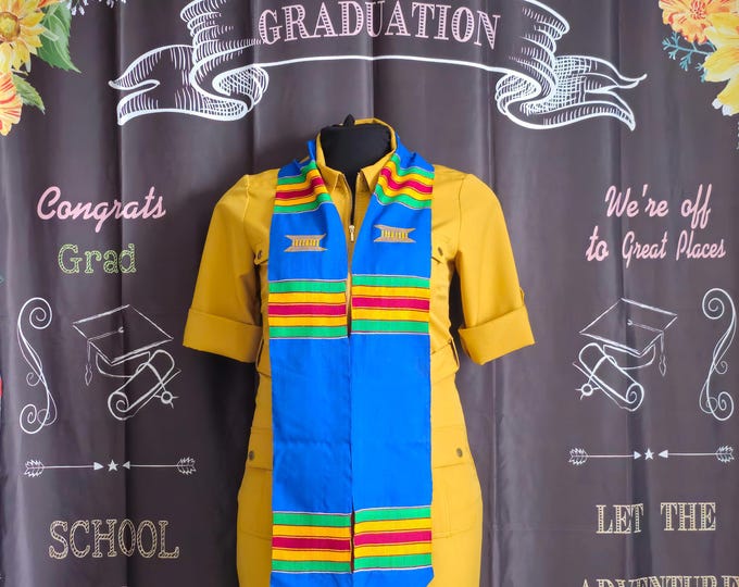 Blank Traditional Blue  Kente Stoles