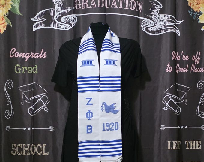 Zeta Phi  Beta 1920 Dove White  Kente Stoles