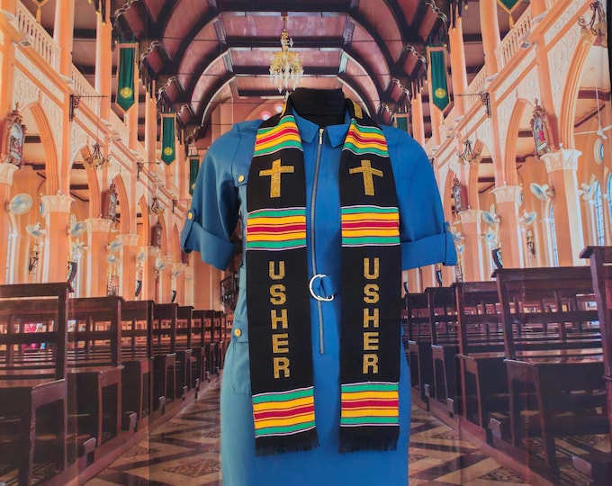 USHER  Black Kente Stoles