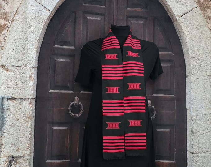 Heritage Black and Red Kente Stoles