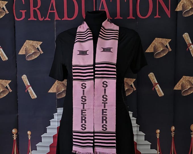 SISTERS  Pink and Black Kente Stoles
