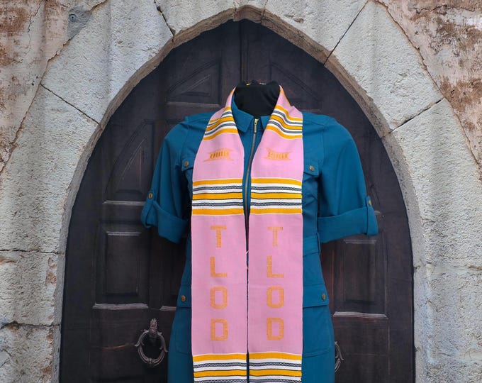 TLOD White and Pink Kente Stoles