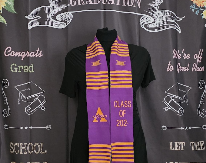 Alcorn State University 2026 Purple and Gold Kente Stoles