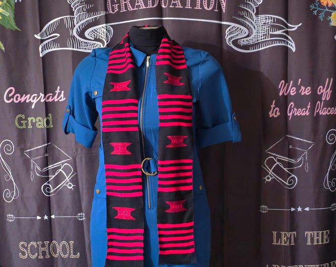 Black and Red Kente Stoles