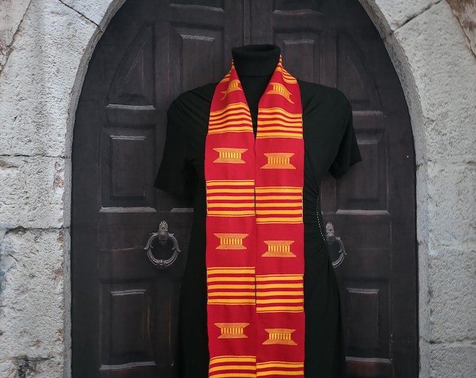 Heritage Red and Gold Kente Stoles