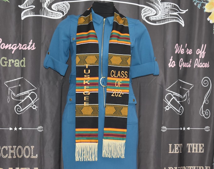 TUSKEGEE Class of 2026 Kente Fabric Stole