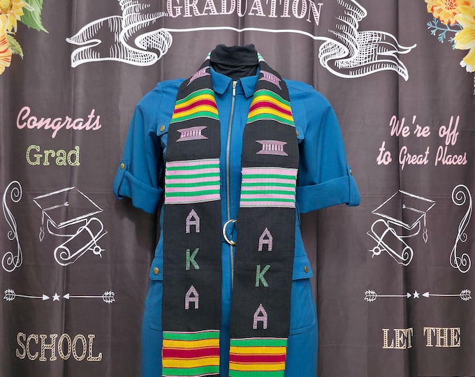 ALPHA KAPPA ALPHA Black African Colors Kente Stoles