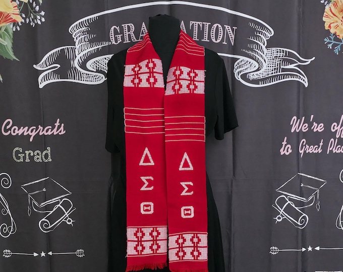 Delta Sigma Theta New Design Red Kente Stoles