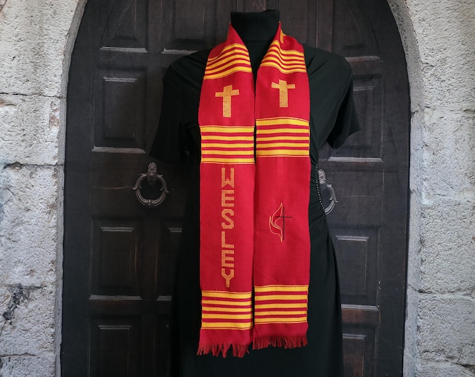 United Methodist Church Kente Stole-Red