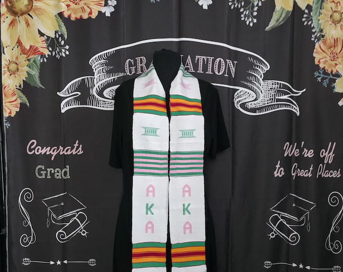 ALPHA KAPPA ALPHA White African Colors Kente Stoles